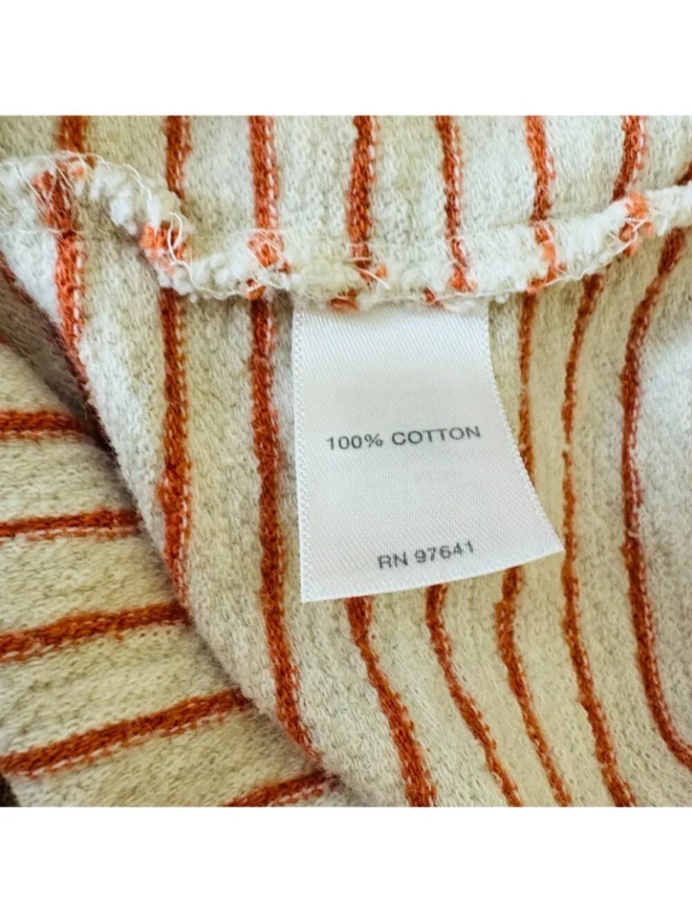 J. Jill French Terry Stripe Pullover Top Oatmeal Ginger 100% Cotton Size L - Picture 12 of 15